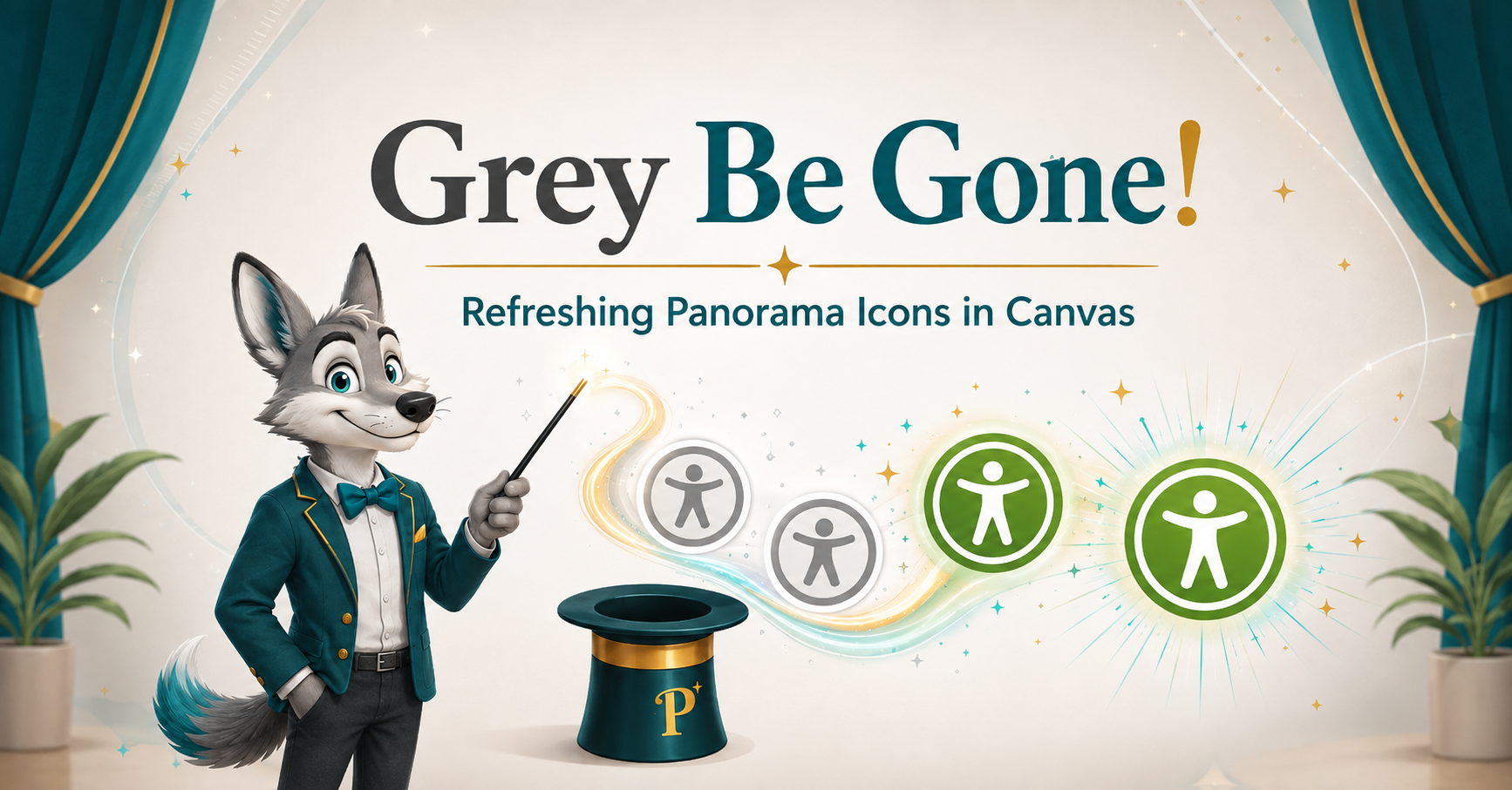 Grey Be Gone: Refreshing Panorama Icons in Canvas with Cody Coyote the magician.